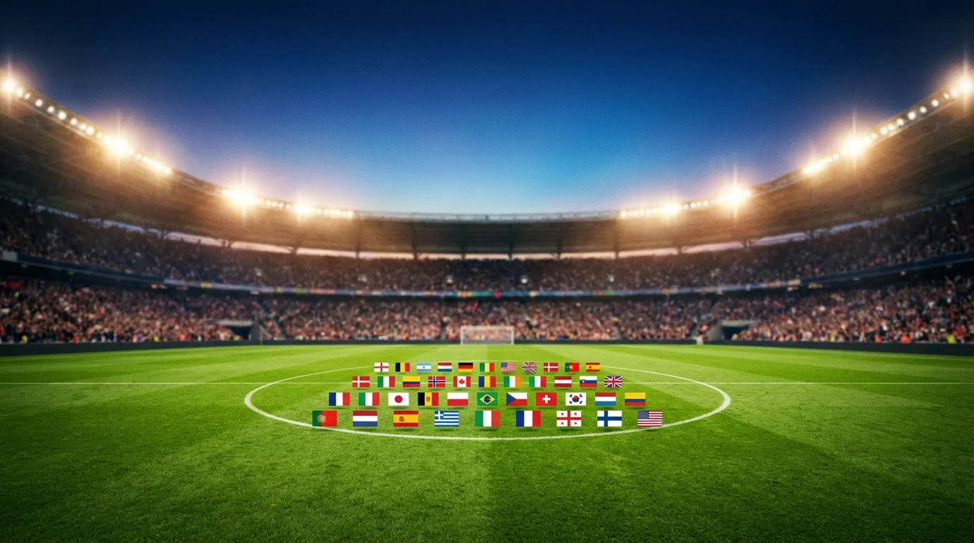 Översikt av alla 48 lag i VM 2026 med flaggor och gruppindelning