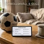 Nybörjare framför en skärm med VM 2026 odds och en fotboll i förgrunden